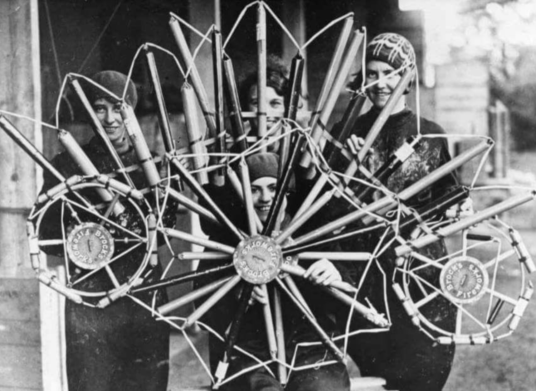 Brock's fireworks factory workers showing off their work